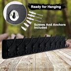 Dseap Coat Rack Wall - Heavy-Duty 38-1/4" Long, with Reinforced 10 Custom Tri-Hooks, Solid Wood Wall Hanger for Coats Hat Jac