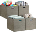 Posprica 13x15x13 Storage Cube Bins, Foldable Collapsible Storage Bins Boxes, Fabric Decorative Storage Baskets Organizer for