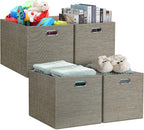 Posprica 13x15x13 Storage Cube Bins, Foldable Collapsible Storage Bins Boxes, Fabric Decorative Storage Baskets Organizer for