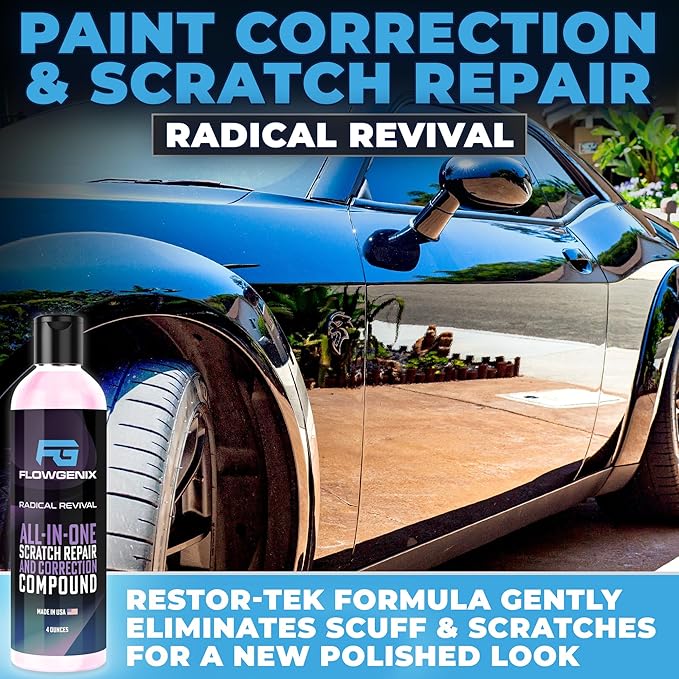 Grand Slam 4-Pack Includes Waterless Car Wash Spray + Instant Car Scratch Remover Repair + Streak Free Window and Glass Clean