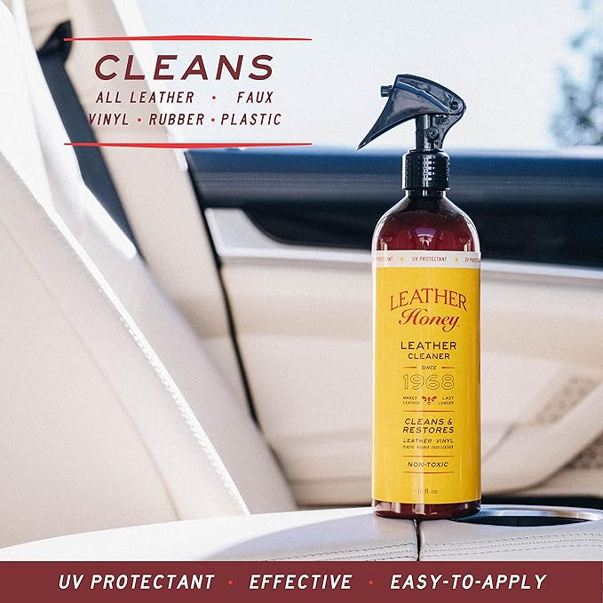 Leather Honey Leather Cleaner Spray: UV Protectant, Non-Toxic & Made in the USA Since 1968. Cleans & Protects Leather, Faux &