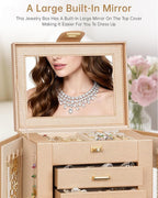 AKOZLIN Jewelry Box 6-Tier Organizer Functional 360° Rotating Jewelry Storage Case for Women Girls Ring Necklace Earring Brac