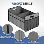 Simple Deluxe Car Trunk Organizer for SUV, Collapsible 2 Compartment 50L Automotive Storage Box with 5 Pocket, 600D Waterproof 