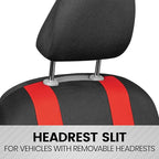 BDK carXS Forza Red Car Seat Covers Full Set, Two-Tone Front Seat Covers with Matching Back Seat Cover for Cars, PolyCloth Pr