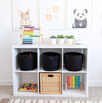 OrganiHaus Cotton Rope Basket for Shelf - Woven Storage Basket for Organizing, Closet & Toy Storage - Black - 15x9x10