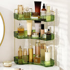 YCIA&DONE Corner Bathroom Counter Organizer, Makeup Organizer for Vanity, Skincare Cosmetic Perfume Tray, Corner Countertop S