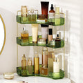 Corner Bathroom Counter Organizer Bathroom Countertop Shelf Makeup Organizer for Vanity Perfume Tray for Corner Storage (3 Ti