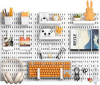 Peg Board, 24"x36" Pegboard Wall Organizer, Includes 6PCS White Peg Boards and Accessories, Plastic Peg Board Panels for Craf