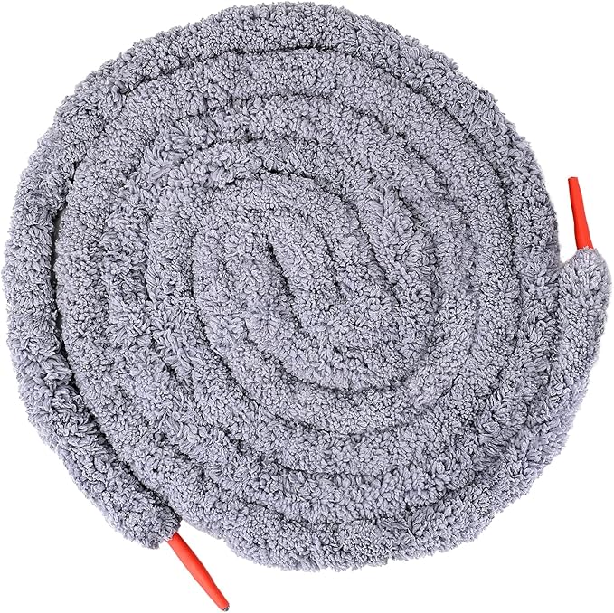 NEWISHTOOL 10 Ft Thicken Soak Rope for Window Tinting, Cars Glass Tint Film Installing Water Drying Absorbent Soak Shield Rope Automotive Windshield Car Door Window Cleaning Tool, Gray Microfiber Rope