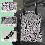 Butterfly Car Garbage Bag,Leopard Waterproof Small Car Trash Bag Hanging Back of Seat,Drawstring Hanging Car Trash Bag with Adjustable Buckle for Car Accessories