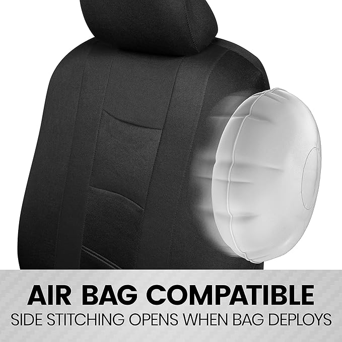 BDK carXS Seat Covers for Cars, Black Two-Tone with Matching Back Seat Cover, Made to Fit Most Auto Truck Van SUV, Interior C