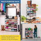 Sundaze Shoe Rack - 6 Tier Shoe Rack for Front Door Entrance, Sturdy Tall Shoe Organizer for Closet, Bedroom, Entryway, Garag
