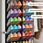 UVIAHOMI 30 Pairs Over the Door Shoe Organizer, Breathable Mesh Pocket Hanging Shoe Storage for Closet, 10-Tier Door Shoes Ra