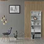 FURINNO Wright 5-Shelf Bookcase, Soft White