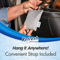 Refresh Your Car! Car Air Freshener And Deodorizer, Odor Eliminator Charcoal Deodorizer Bags, Set Of 2, Fragrance Free