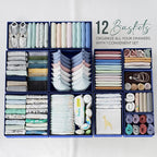 Drawer Organizer Clothes Set of 12 Navy - Dresser Organizer For Nursery, Bedroom, Closet - Perfect Baby Clothes Organizer and