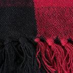 DII Buffalo Check Collection Rustic Farmhouse Throw Blanket with Tassles, 50x60, Tango Red/Black
