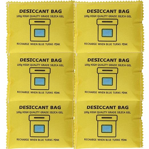 100g Rechargeable Desiccant Silica Gel Beads Pack Lab Desiccants Bag Rechargeable Moisture Absorbing for Storage Bins and