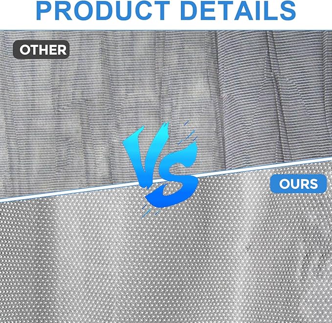 Double Layers Side Window Sunshade Magnetic Bug Screen for Front Doors, Pair Window Bug Screen & Sunshade Curtain Compatible with Mercedes Sprinter 2007-2025