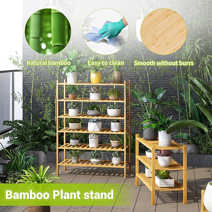 BMOSU 3-Tier Bamboo Shoe Rack Premium Stackable Shoe Shelf Storage Organizer for Hallway Closet Living Room Entryway Organize