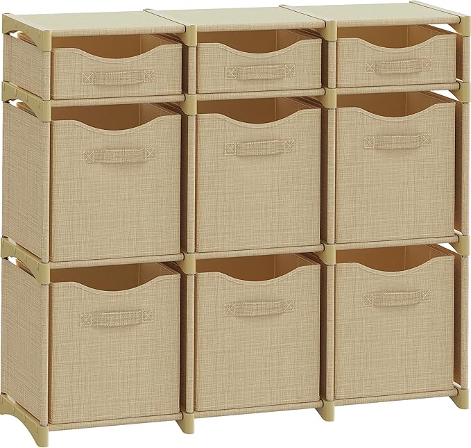 Cube Storage Organizer with Storage Bins Included - The Perfect Closet Organizers and Storage Solution. Includes 9 Storage Cu