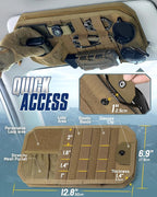 WYNEX Molle Car Sun Visor Organizer, Original Design Car Accessories with Zipper Visor Storage Pouch & Glasses Clip, Semi-Rigid Molle Panel for Tactical Gears, Fits Most Vehicles, SUVs, Trucks