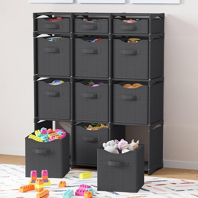 Cube Storage Organizer with Storage Bins Included - The Perfect Closet Organizers and Storage Solution. Includes 12 Storage C