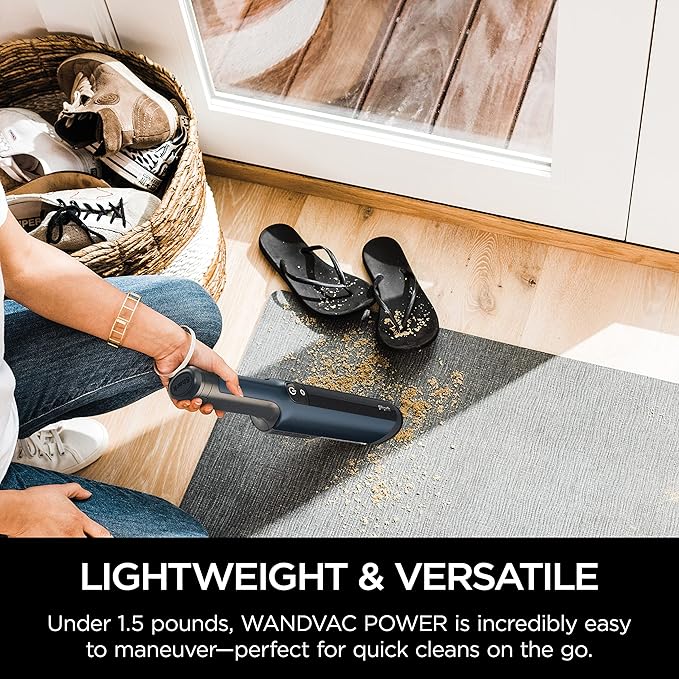 Shark WV410BL WANDVAC Cordless Hand Vacuum, Ultra-Lightweight & Portable with Powerful Suction & Tools for Pets, Designed for