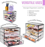 Sorbus Makeup Organizer - 4 Drawer Acrylic Make Up Organizers and Storage for Cosmetics, Jewelry, Beauty Supplies, Clear Make
