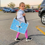 MENZOKE Kids Travel Tray, Car Seat Tray for Kids Travel, Toddler Essentials Girls with Tablet Holder, Road Trip Essentials wi