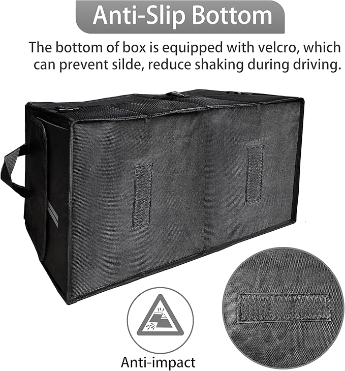 YOSRTER for Dodge Charger Durango Challenger Ram Car Trunk Organizer Collapsible Storage Box with Handle Foldable Lid Non