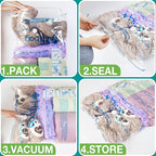 XXL Jumbo Size 47''X35'' Vacuum Storage Space Saver Bags Extra Large for Blanket, Bedding, Comforters (4 Pack)