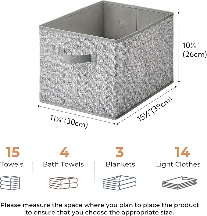 GRANNY SAYS Closet Storage Bins, Storage Baskets for Organizing, Fabric Storage Bins with Handles, Clothing Storage Container
