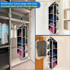 Purse Organizer for Closet, with Zippered-Dustproof, Purse Organizer, Designed for Oversized Wallets & Holds 8-16 Purses, org