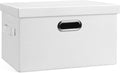 Graciadeco Medium 15" 21 Quart Collapsible Stackable Storage Bins with Lids, 1 Pack White Foldable Fabric Closet Storage Boxe