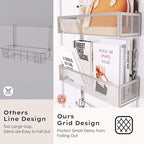Consumest Over The Door Hooks Organizer - Extra Long Door Hanger with 9 Coat Hooks & 2 Mesh Basket, Back Storage Organizer Ha