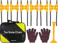 VViViD Heavy Duty Snow Chain Set of 6 for 2 Wheels with Application tool, Work Gloves and Free Carry-Bag for Passenger Cars, 