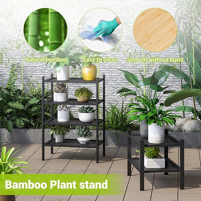 BMOSU 2-Tier Bamboo Small Shoe Rack Premium Stackable Shoe Shelf Storage Organizer for Hallway Closet Living Room Entryway Or