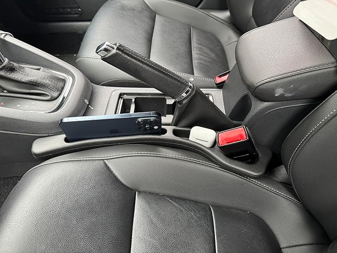 2Pcs Car Seat Gap Filler Organizer Compatible with Outback, Soft Foam Seat Side Gap Filler with Storage Avoids Things Falling, Fill The Gap Between Seat and Console