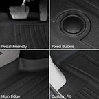 Floor Mats for Chrysler Pacifica 2017-2025 2026, All Weather Floor Mats Trunk Cargo Liner with Backrest Protectors Accessories, Full Coverage Set for 7/8 Seats (Not fit Hybrid)