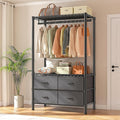 Raybee Clothes Rack, Heavy Duty Clothing Racks for Hanging Clothes, Portable Closet with 4 Drawers, Freestanding Garment Rack