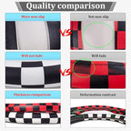 Evankin Lattice Leather Steering Wheel Cover, Black and White Checker Car Accessories, Non-Slip and Comfortable Unisex Univer
