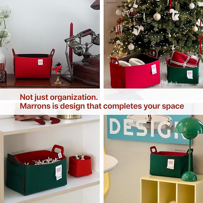 Collapsible Felt Storage Bin (REDCHOCO, SMALL)