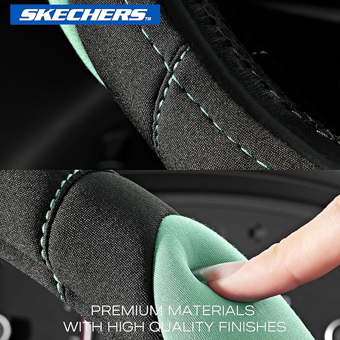 Skechers Memory Foam Steering Wheel Cover, Car Steering Wheel Cover,14.5-15inch Anti-Slip Safety Comfortable Desgin, Universa