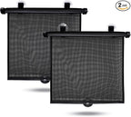 EcoNour Car Window Shades for Baby (2 Pack) - Upgraded | Shades for Side Window | Comes with Enhanced Suction Cups & Large Clips for Durability | Baby Car Accessories (15" x 17")
