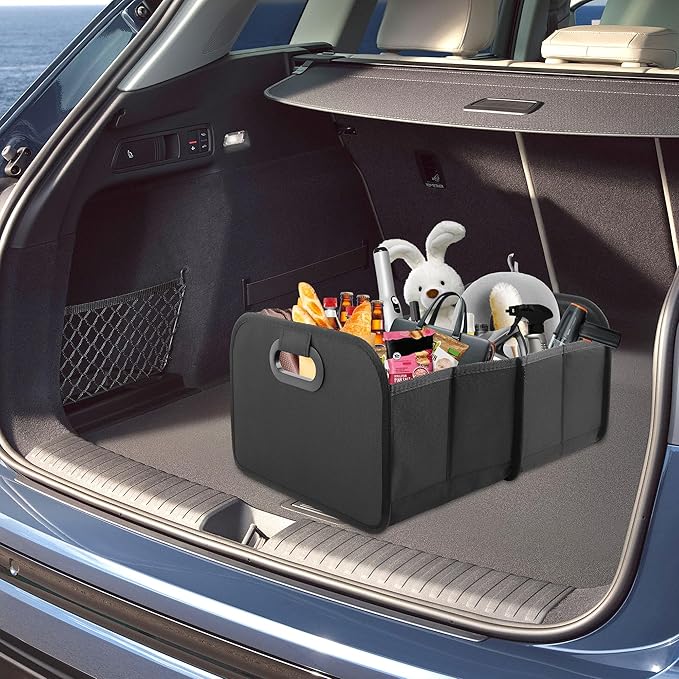 Large Capacity Trunk Organizer for Car,Foldable Multi-Compartment SUV Trunk Organizer for Storaging Tools Toys Foods,