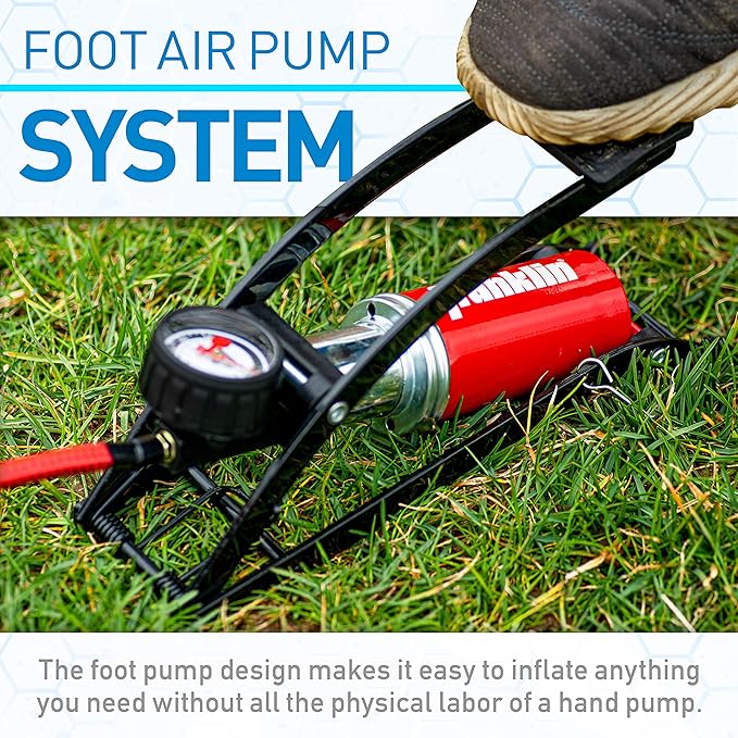 Franklin Sports Foot Air Pump for Balls, Bikes, Inflatables and More - High-Pressure Foot Pedal Pump - Compact Heavy Duty