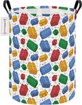 QUEENLALA Large Storage Basket,Laundry Hamper/Bathroom/Home Decor/Collapsible Round Storage Bin,Boys and Girls Hamper/Boxes/C