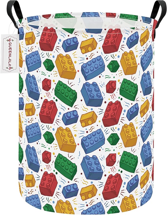 QUEENLALA Large Storage Basket,Laundry Hamper/Bathroom/Home Decor/Collapsible Round Storage Bin,Boys and Girls Hamper/Boxes/C