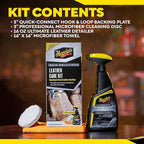 Meguiar's Leather Care Kit,This Car Care Kit Includes a Premium Car Leather Cleaner and Conditioner, Drill Backing Plate, Cle
